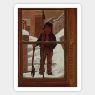 Can I Shovel Off the Snow? by John George Brown Sticker